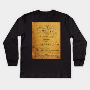 Nicolo Paganini's 24 Capricci Kids Long Sleeve T-Shirt